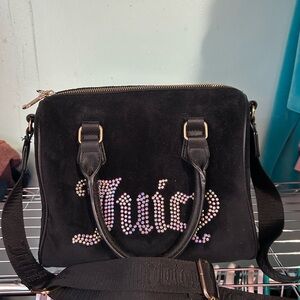 Juicy Couture Black Satchel with Rhinestone Detail